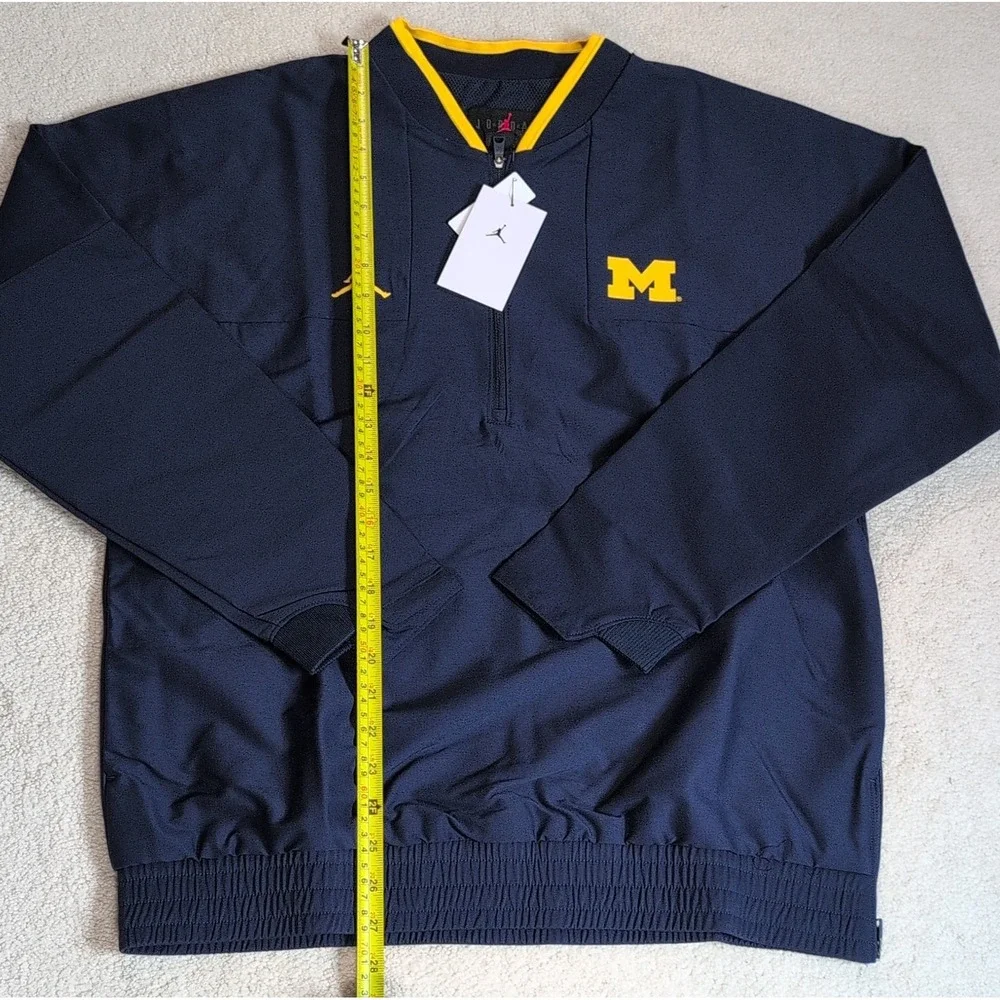 Michigan Wolverines Jordan 2021 Coach Half-Zip Jacket Mens M Blue DD6437-419